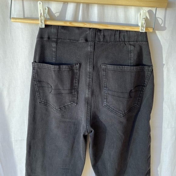 American Eagle Outfitters 360 Next Level Stretch Lace Up Denim Jean in Black - Picture 5 of 16